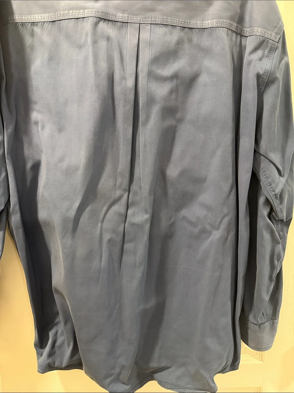 Schnee’s Men's Long-Sleeve Casual Button-Down Shirt in Dusty Blue XL